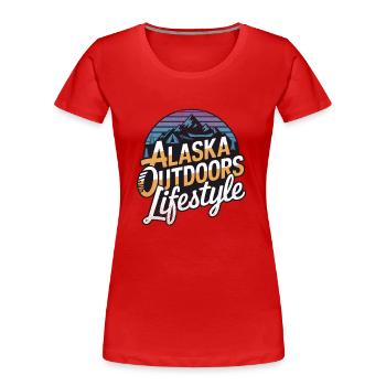 Alaska Outdoors Lebensstil - Frauen Premium Bio T-Shirt - Rot - Vorne - Mia (176cm)