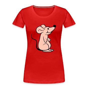 Maus Mäuschen Süße Kleine Ratte Nager Freundlich - Frauen Premium Bio T-Shirt - Rot - Vorne - Mia (176cm)