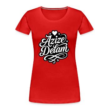 Azize Delam Amour persan - T-shirt bio Premium Femme - rouge - Devant - Mia (176cm)