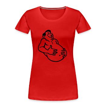 bauch - Frauen Premium Bio T-Shirt - Rot - Vorne - Mia (176cm)