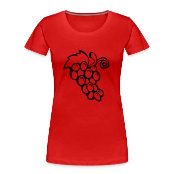 Bunch Grapes - Women's Premium Organic T-Shirt - red - Front - Mia (176cm)