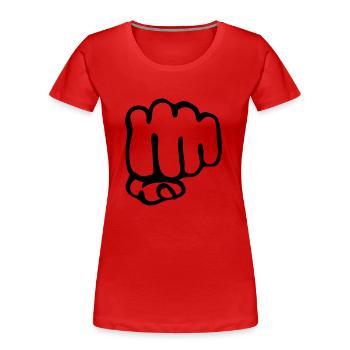 Fist - Women's Premium Organic T-Shirt - red - Front - Mia (176cm)