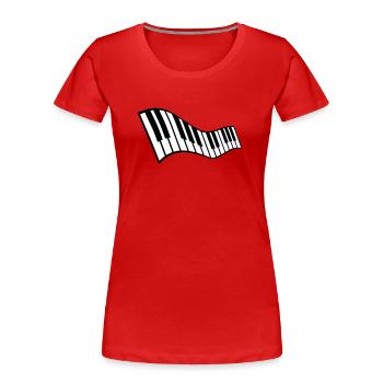 piano, clavier, touches de piano, musique - T-shirt bio Premium Femme - rouge - Devant - Mia (176cm)