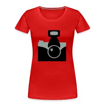 Camera - Women's Premium Organic T-Shirt - red - Front - Mia (176cm)