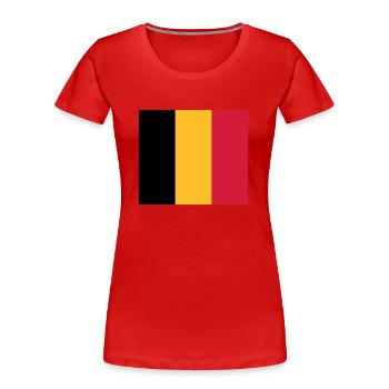 Drapeau national de Belgique - T-shirt bio Premium Femme - rouge - Devant - Mia (176cm)