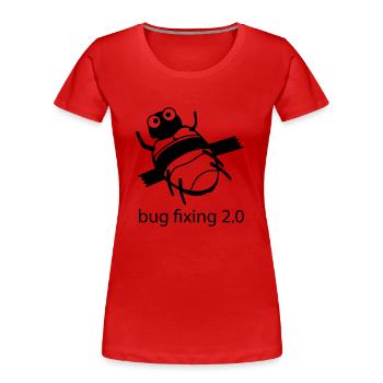 bug fixing einfarbig - Frauen Premium Bio T-Shirt - Rot - Vorne - Mia (176cm)