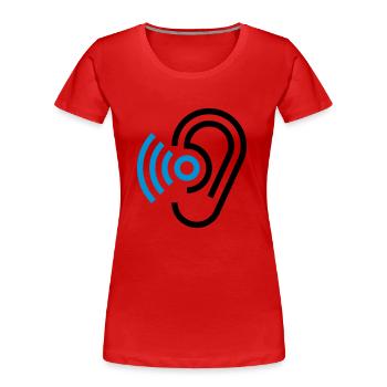 Ohr und Hörgerät - Frauen Premium Bio T-Shirt - Rot - Vorne - Mia (176cm)