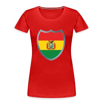 Bolivia (Bolivien_Wappen) - Frauen Premium Bio T-Shirt - Rot - Vorne - Mia (176cm)