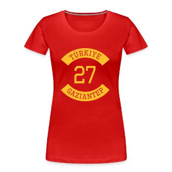 turkiye_27 - Frauen Premium Bio T-Shirt - Rot - Vorne - Mia (176cm)