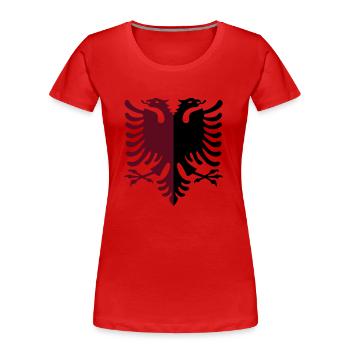 adler_rot_schwarz - Frauen Premium Bio T-Shirt - Rot - Vorne - Mia (176cm)