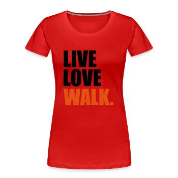 Nordic Walking - Frauen Premium Bio T-Shirt - Rot - Vorne - Mia (176cm)