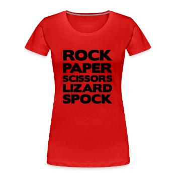 RockPaper - T-shirt bio Premium Femme - rouge - Devant - Mia (176cm)