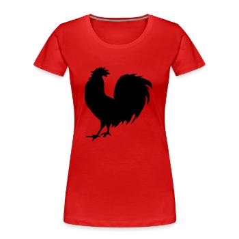 coq - T-shirt bio Premium Femme - rouge - Devant - Mia (176cm)