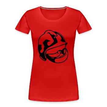 Feuerwehrmann - Frauen Premium Bio T-Shirt - Rot - Vorne - Mia (176cm)