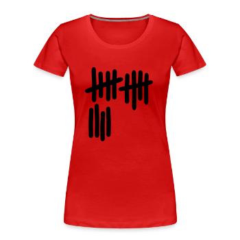 14 - Nummer - Frauen Premium Bio T-Shirt - Rot - Vorne - Mia (176cm)