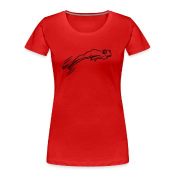 Frosch springen - Frauen Premium Bio T-Shirt - Rot - Vorne - Mia (176cm)