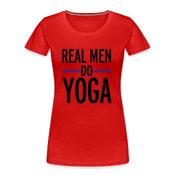 Yoga - Frauen Premium Bio T-Shirt - Rot - Vorne - Mia (176cm)