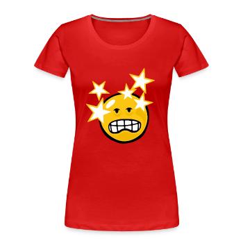 Smiley Hangover - Women's Premium Organic T-Shirt - red - Front - Mia (176cm)