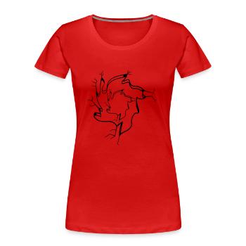 Hole two holes crack - Women's Premium Organic T-Shirt - red - Front - Mia (176cm)