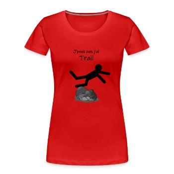 J ai trail - T-shirt bio Premium Femme - rouge - Devant - Mia (176cm)