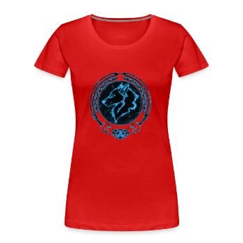 Fenris Wolf - Women's Premium Organic T-Shirt - red - Front - Mia (176cm)
