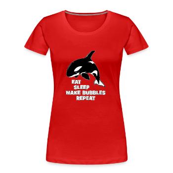 Sweet Orca Killer Whale - Women's Premium Organic T-Shirt - red - Front - Mia (176cm)
