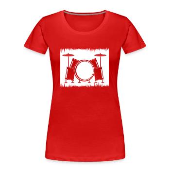 Schlagzeug Schlagzeuger Geschenke - Frauen Premium Bio T-Shirt - Rot - Vorne - Mia (176cm)