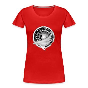 Buckelwale - Frauen Premium Bio T-Shirt - Rot - Vorne - Mia (176cm)