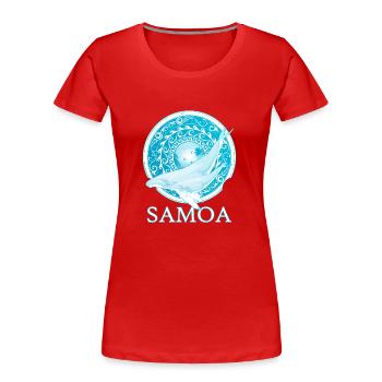 Buckelwale - Frauen Premium Bio T-Shirt - Rot - Vorne - Mia (176cm)
