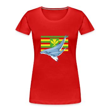 Kanaka Maoli Flag Humpback Whales - Women's Premium Organic T-Shirt - red - Front - Mia (176cm)