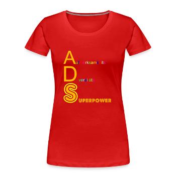 ADS - Frauen Premium Bio T-Shirt - Rot - Vorne - Mia (176cm)
