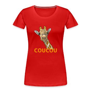 Giraffe Coucou - Women's Premium Organic T-Shirt - red - Front - Mia (176cm)