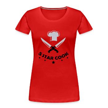 5 Star Cook - Frauen Premium Bio T-Shirt - Rot - Vorne - Mia (176cm)