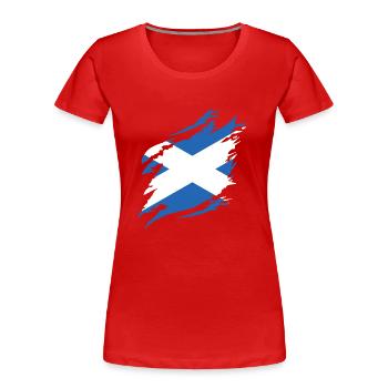Schottland Flagge Schottische Fahne Alba GB UK - Frauen Premium Bio T-Shirt - Rot - Vorne - Mia (176cm)