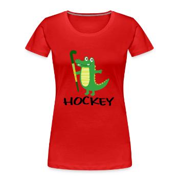 feldhockey hockey hockey hockey-croco - T-shirt bio Premium Femme - rouge - Devant - Mia (176cm)
