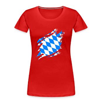 Bavaria Flag Used Look Bavarian Flag Vintage - Women's Premium Organic T-Shirt - red - Front - Mia (176cm)