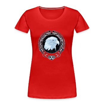 Keltischer Falke Zodiac - Frauen Premium Bio T-Shirt - Rot - Vorne - Mia (176cm)