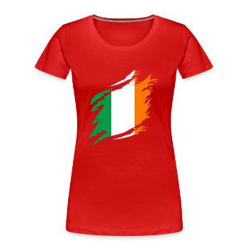 Irland Flagge Vintage Irische Fahne Dublin - Frauen Premium Bio T-Shirt - Rot - Vorne - Mia (176cm)