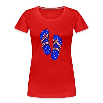 American Slippers - Women's Premium Organic T-Shirt - red - Front - Mia (176cm)