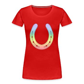 Fer à cheval - T-shirt bio Premium Femme - rouge - Devant - Mia (176cm)