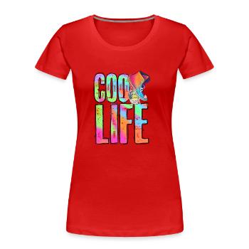 Cool Life - Women's Premium Organic T-Shirt - red - Front - Mia (176cm)