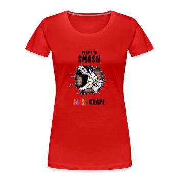 Ready To Smash First Grade - Women's Premium Organic T-Shirt - red - Front - Mia (176cm)