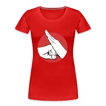 Kung Fu - Frauen Premium Bio T-Shirt - Rot - Vorne - Mia (176cm)
