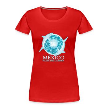 Requin de récif des Caraïbes Playa del Carmen - T-shirt bio Premium Femme - rouge - Devant - Mia (176cm)