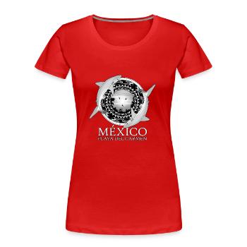 Caribbean reef shark Playa del Carmen - Women's Premium Organic T-Shirt - red - Front - Mia (176cm)