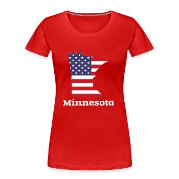 US Minnesota Kartendesign für stolze Minnesotaner - Frauen Premium Bio T-Shirt - Rot - Vorne - Mia (176cm)