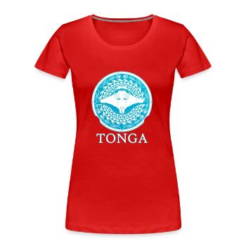 Raies Manta des Tonga - T-shirt bio Premium Femme - rouge - Devant - Mia (176cm)