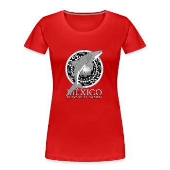 Playa del Carmen Whale Shark - Women's Premium Organic T-Shirt - red - Front - Mia (176cm)