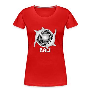 Requins-marteaux Bali Indonésie - T-shirt bio Premium Femme - rouge - Devant - Mia (176cm)
