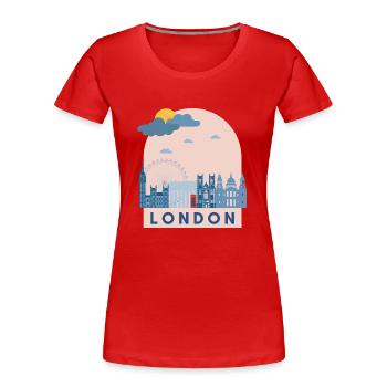 England London Design Logo Europa Souvenir Urlaub - Frauen Premium Bio T-Shirt - Rot - Vorne - Mia (176cm)